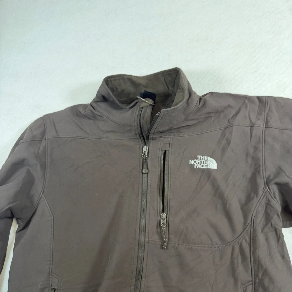The North Face Apex Mens Brown Full Zip Softshell Jacket Mock Neck Large 7970